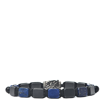 David Yurman Sterling Silver Lapis Lazuli Black Onyx Spiritual Beads Five-Station Tile Bracelet 1 of 5