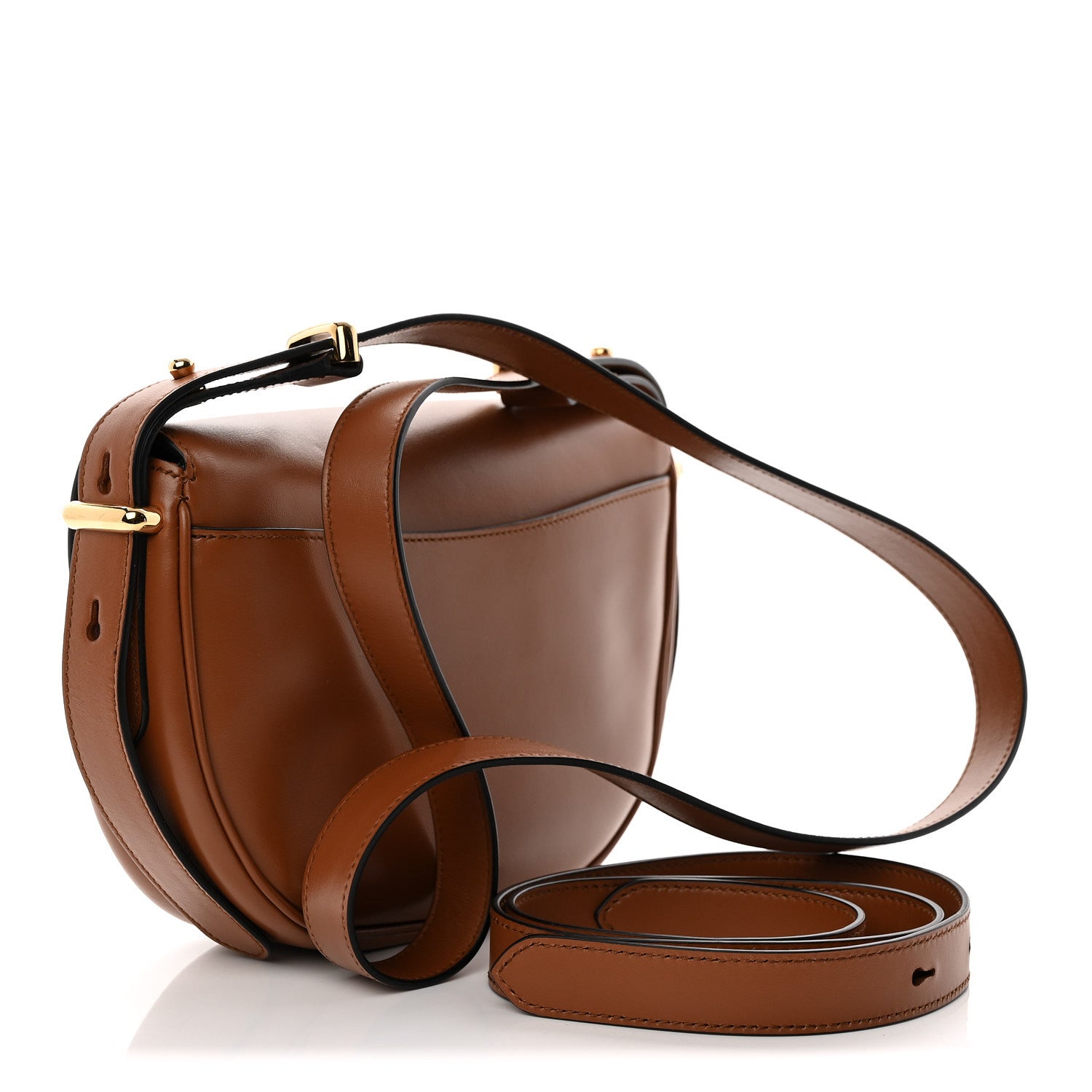 Prada Soft Calfskin Traingle Arque Flap Shoulder Bag Cognac 3 of 10