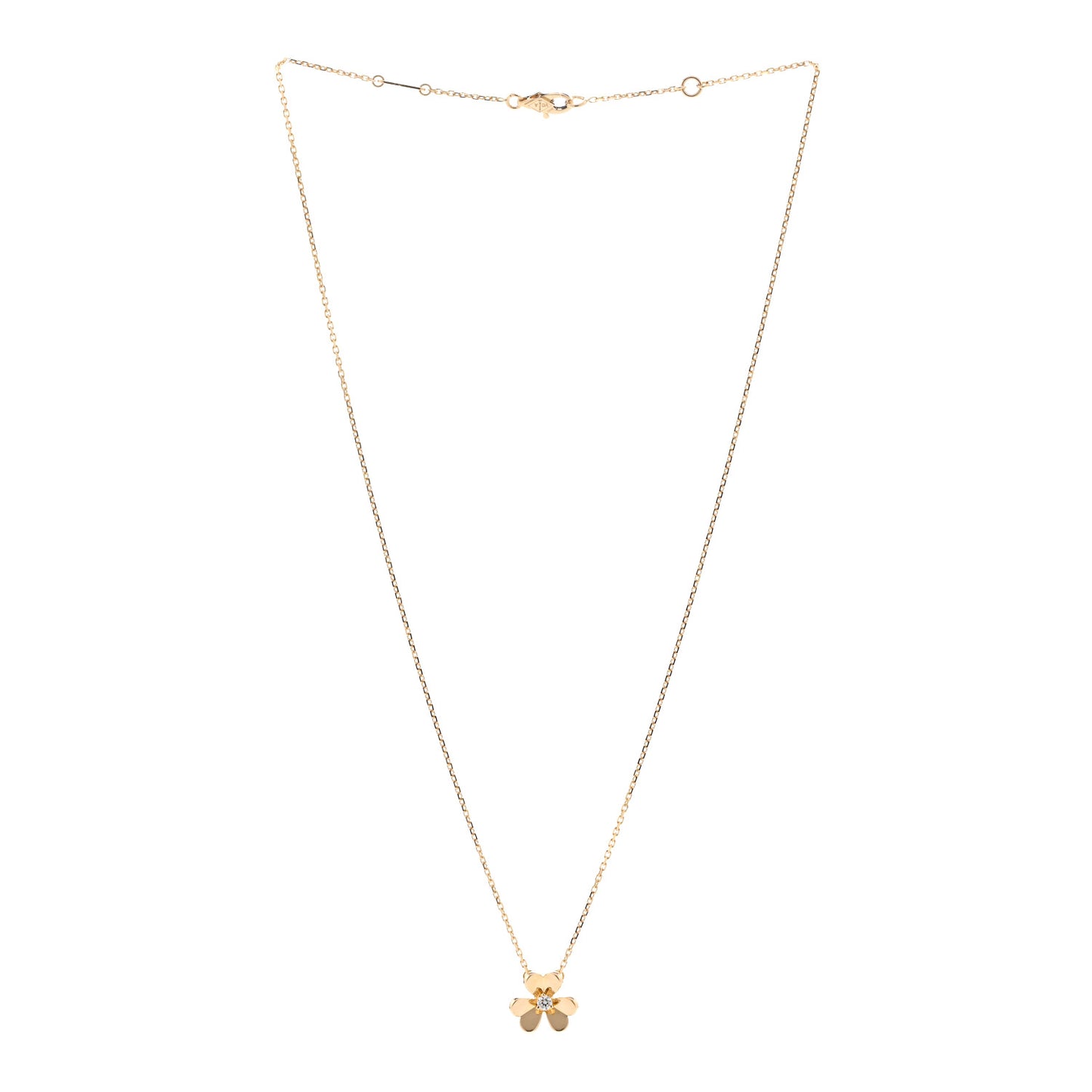18K Yellow Gold Diamond Mini Frivole Pendant Necklace