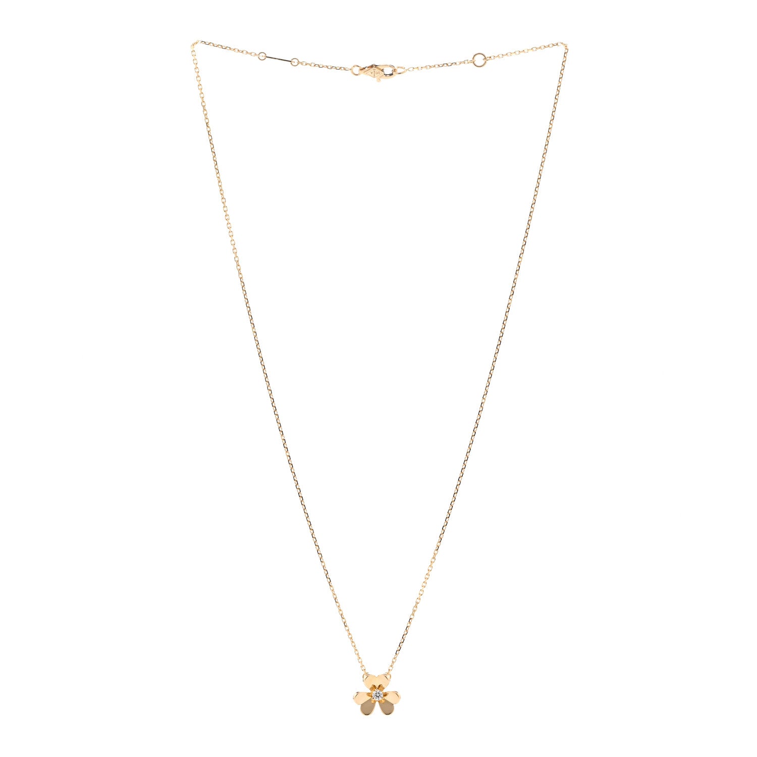 Van Cleef & Arpels 18K Yellow Gold Diamond Mini Frivole Pendant Necklace 3 of 6