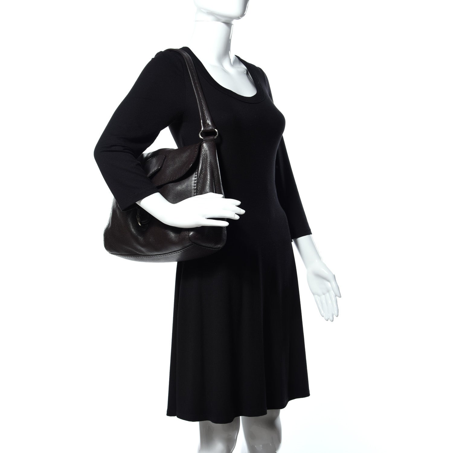 Prada Vitello Daino Shoulder Flap Bag Caffe Naturale 2 of 8