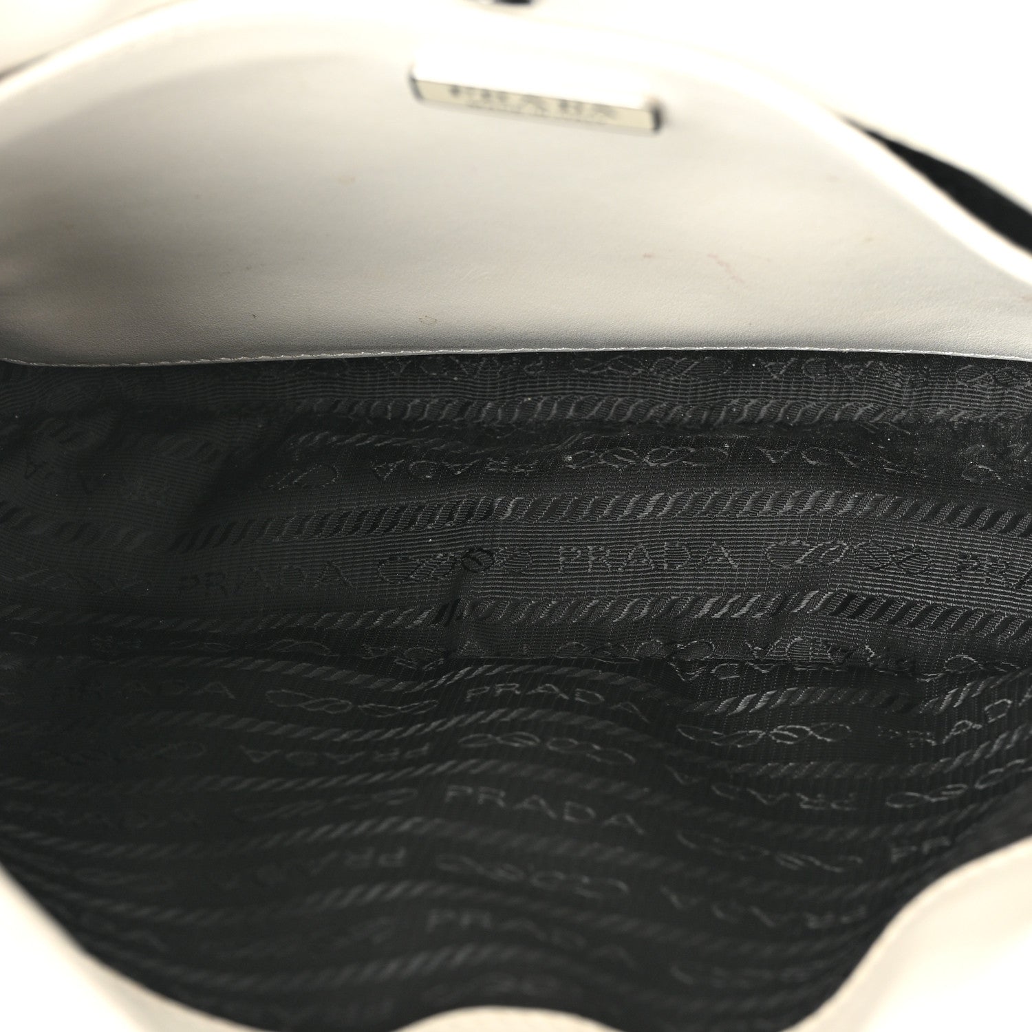 Prada Spazzolato Cleo Shoulder Bag White Black 5 of 11