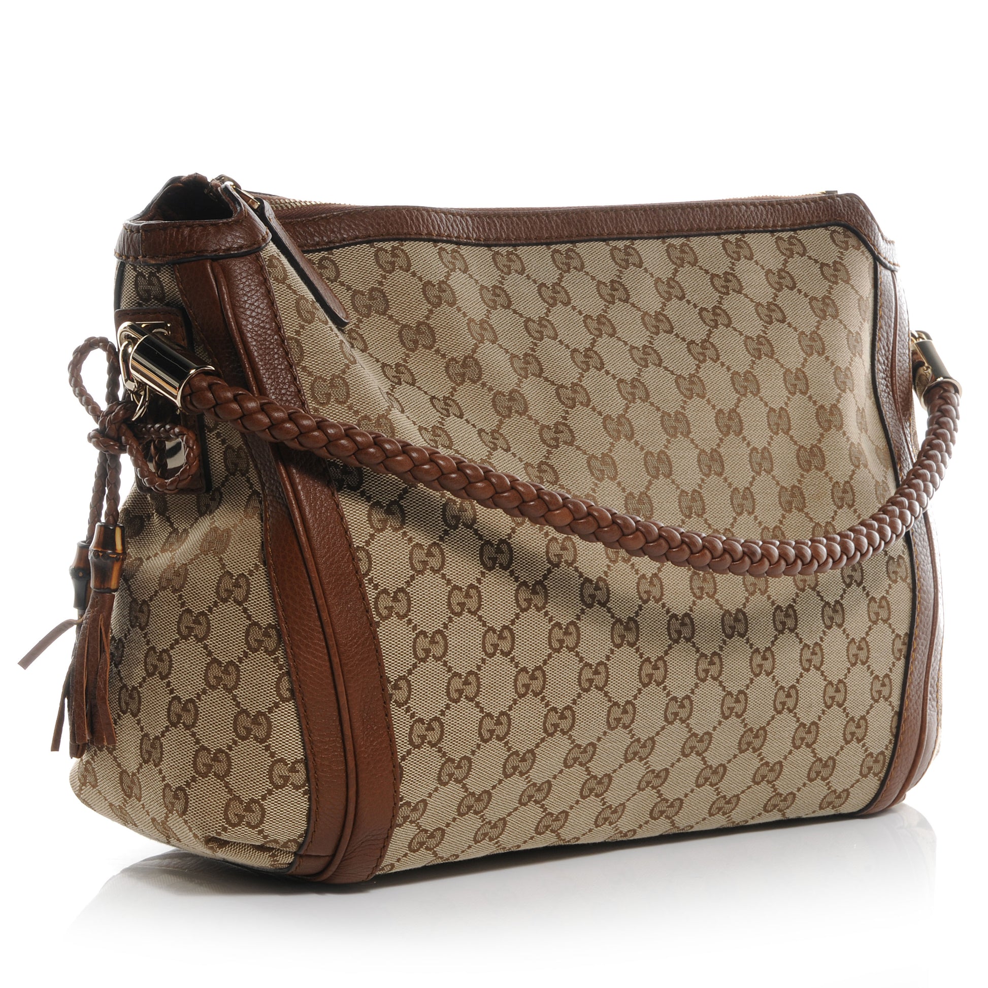 Gucci Monogram Cellarius Calfskin Medium Bella Hobo Beige Ebony Cuir 3 of 7