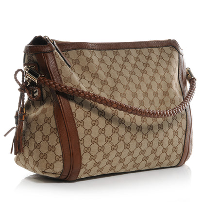 Gucci Monogram Cellarius Calfskin Medium Bella Hobo Beige Ebony Cuir 3 of 7