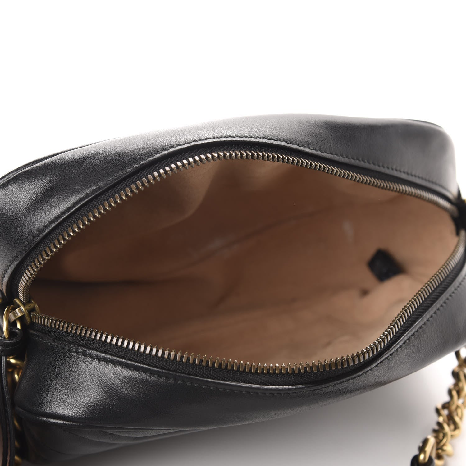 Gucci Calfskin Matelasse Small GG Marmont Chain Shoulder Bag Black 5 of 14