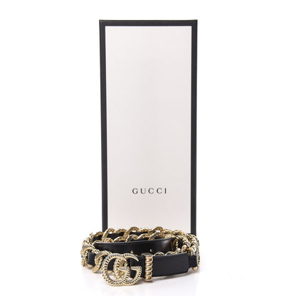 Gucci Calfskin Torchon Double G Chain 25mm Belt 90 36 Black 6 of 6