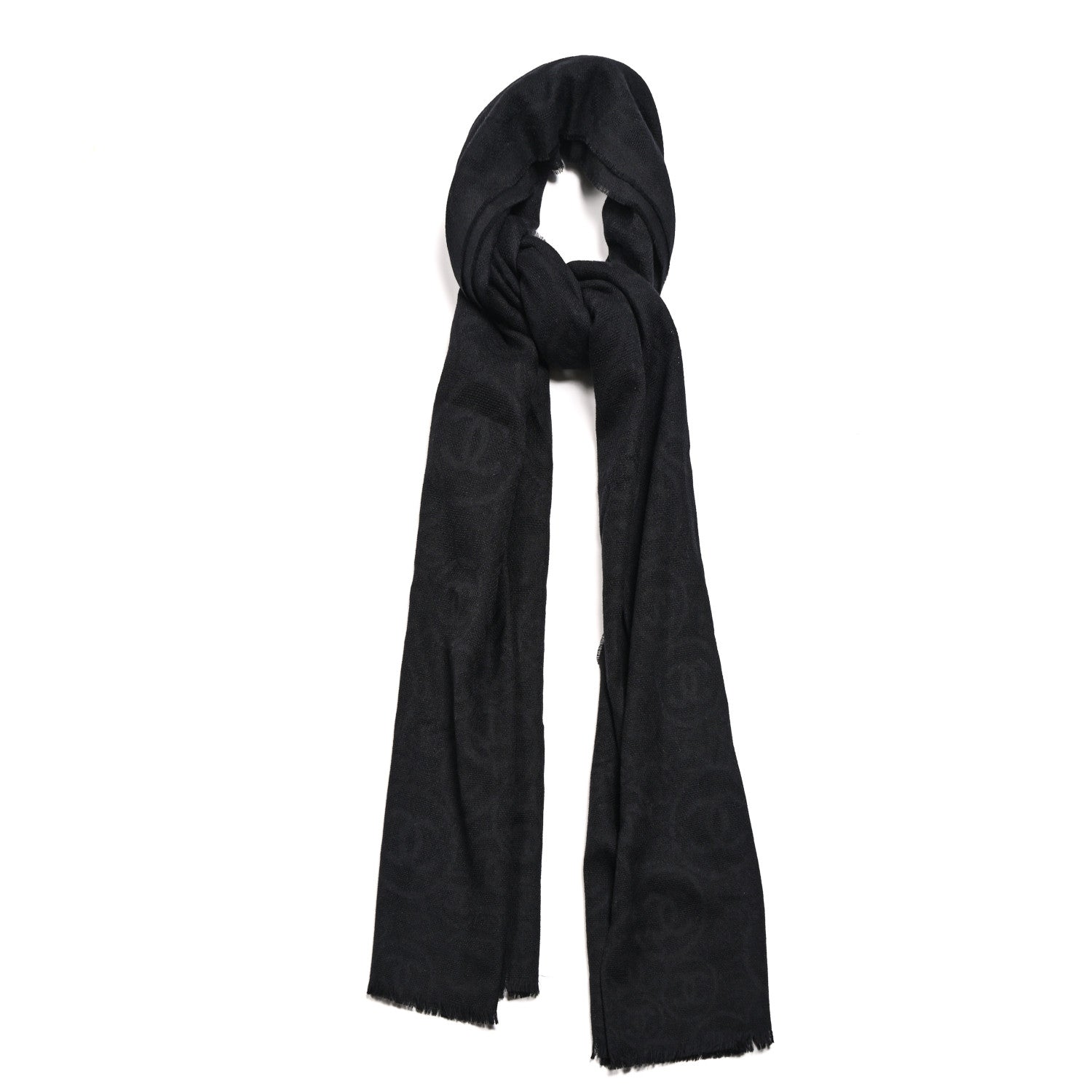 Chanel Cashmere CC Scarf Black 1 of 4