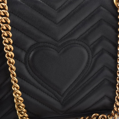 Gucci Calfskin Matelasse Small GG Marmont Shoulder Bag Black 8 of 8