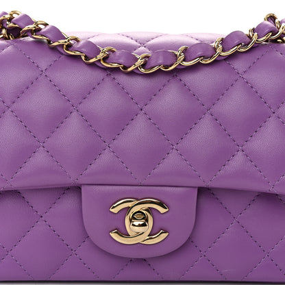 Chanel Lambskin Quilted Mini Rectangular Flap Purple 8 of 10