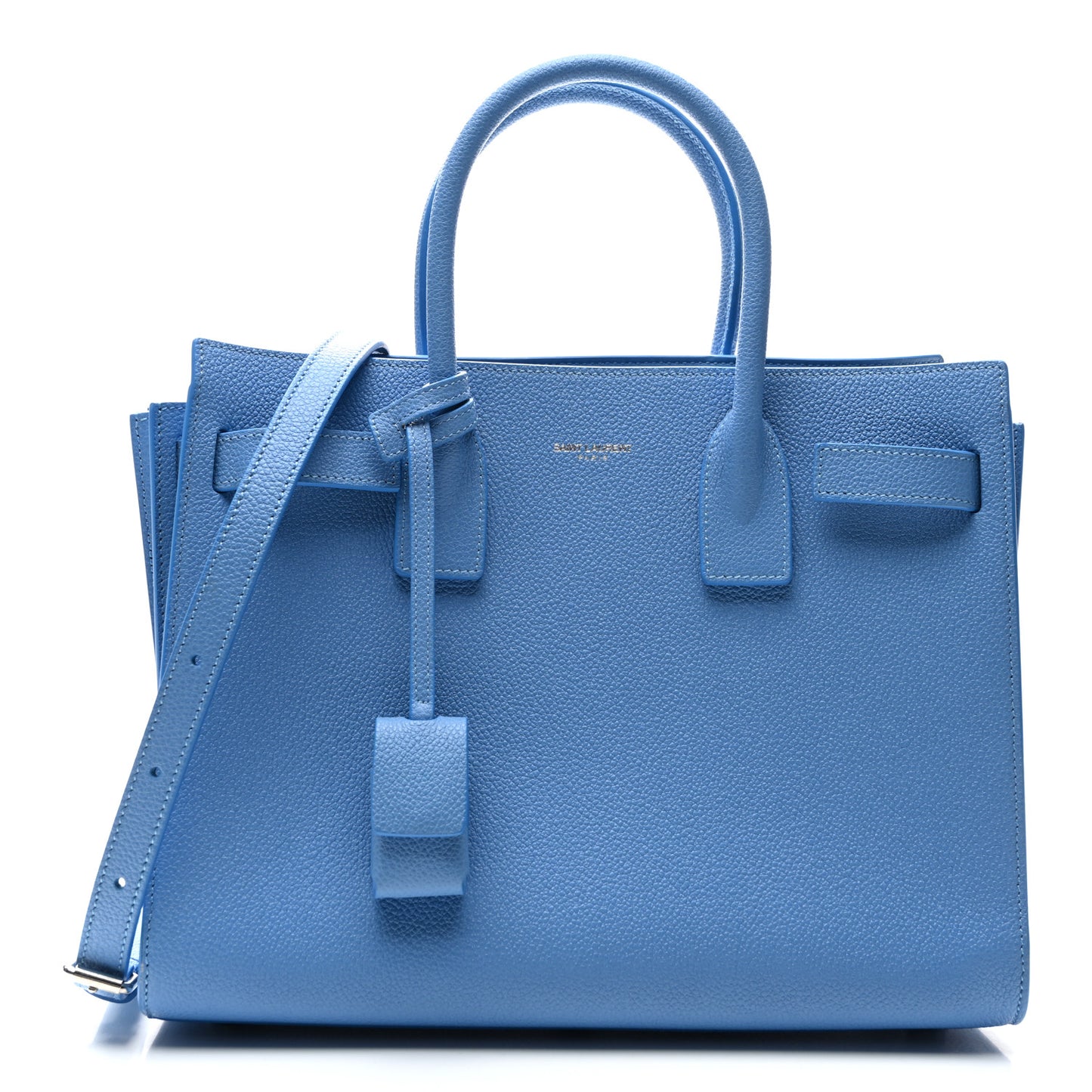 Grained Calfskin Baby Sac De Jour Blue Clair