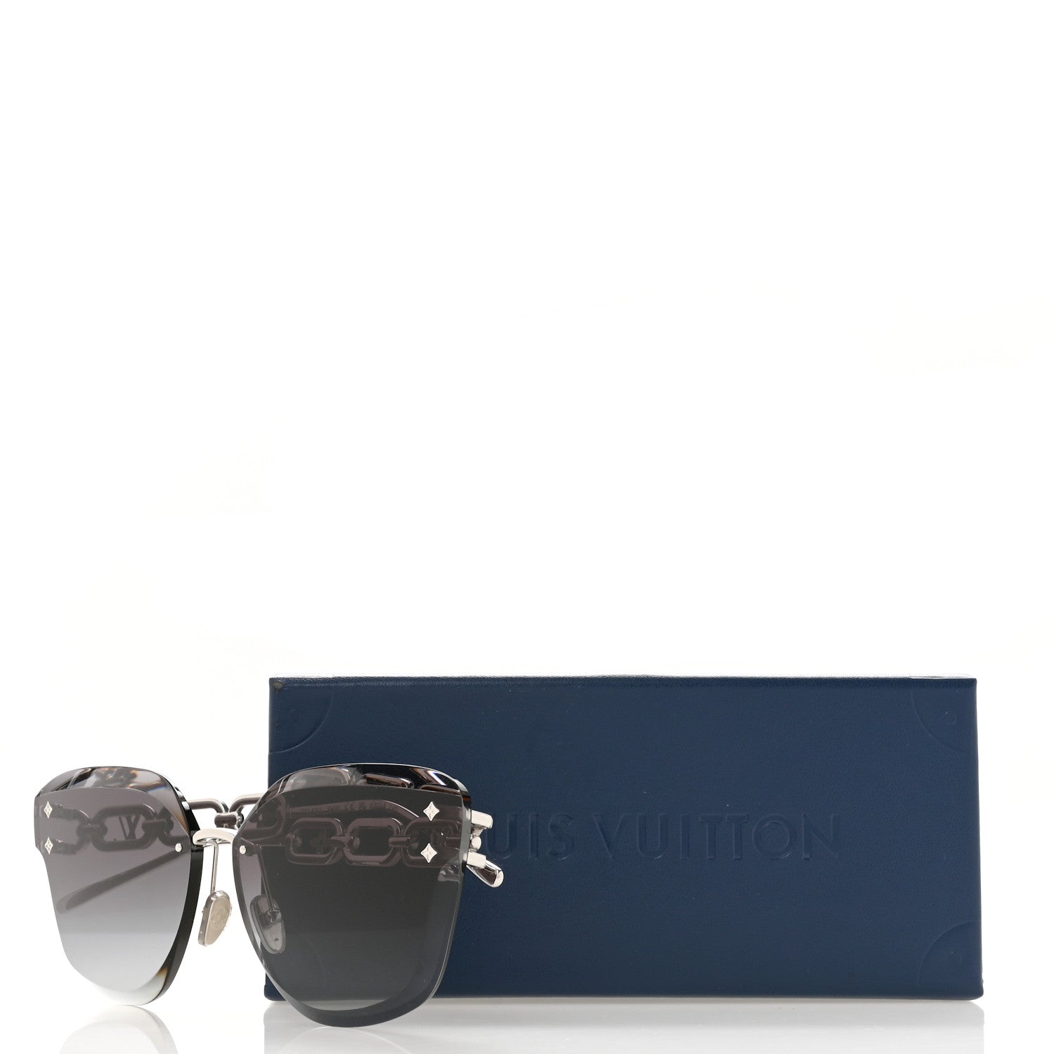 Louis Vuitton Metal Rimless LV Jewel Cat Eye Sunglasses Z1626U Silver Black 7 of 7