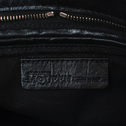 Alexander McQueen Calfskin Crocodile Embossed Small Skull Padlock Zip Around Tote Black 6 of 6