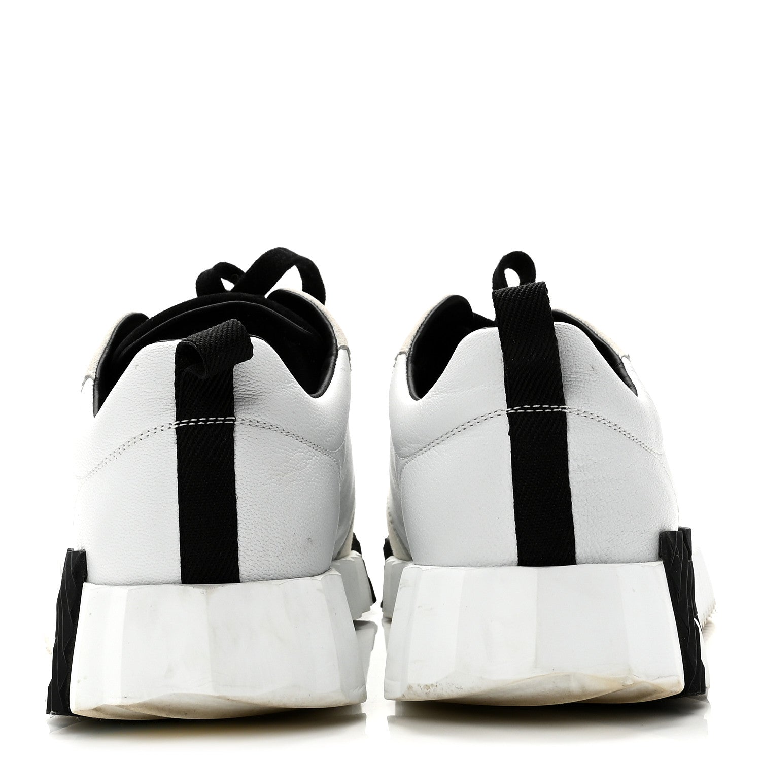 Hermes Sport Goatskin Suede Goatskin Bouncing Sneakers 40 White Black 6 of 10