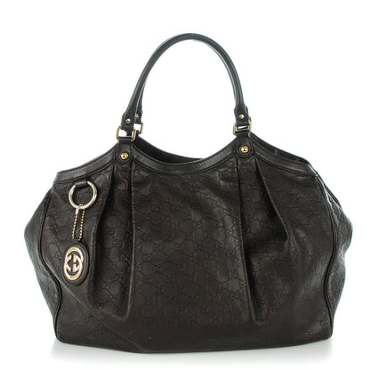Gucci Guccissima Signature Large Sukey Tote Chocolate 1 of 8