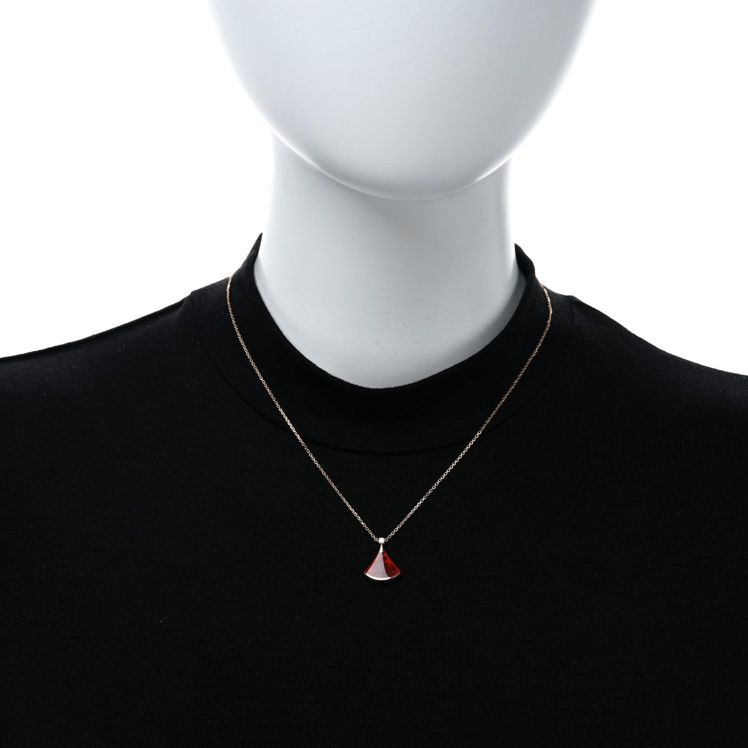 Bulgari 18K Rose Gold Diamond Carnelian Divas' Dream Pendant Necklace 2 of 5