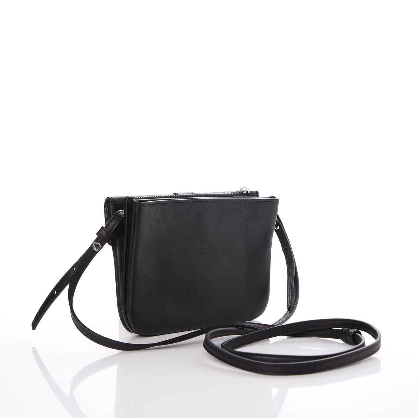 Calfskin Monogram Tri Pocket Crossbody Bag Black