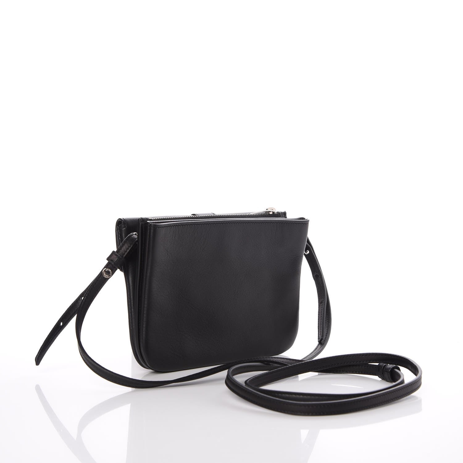 Saint Laurent Calfskin Monogram Tri Pocket Crossbody Bag Black 3 of 10