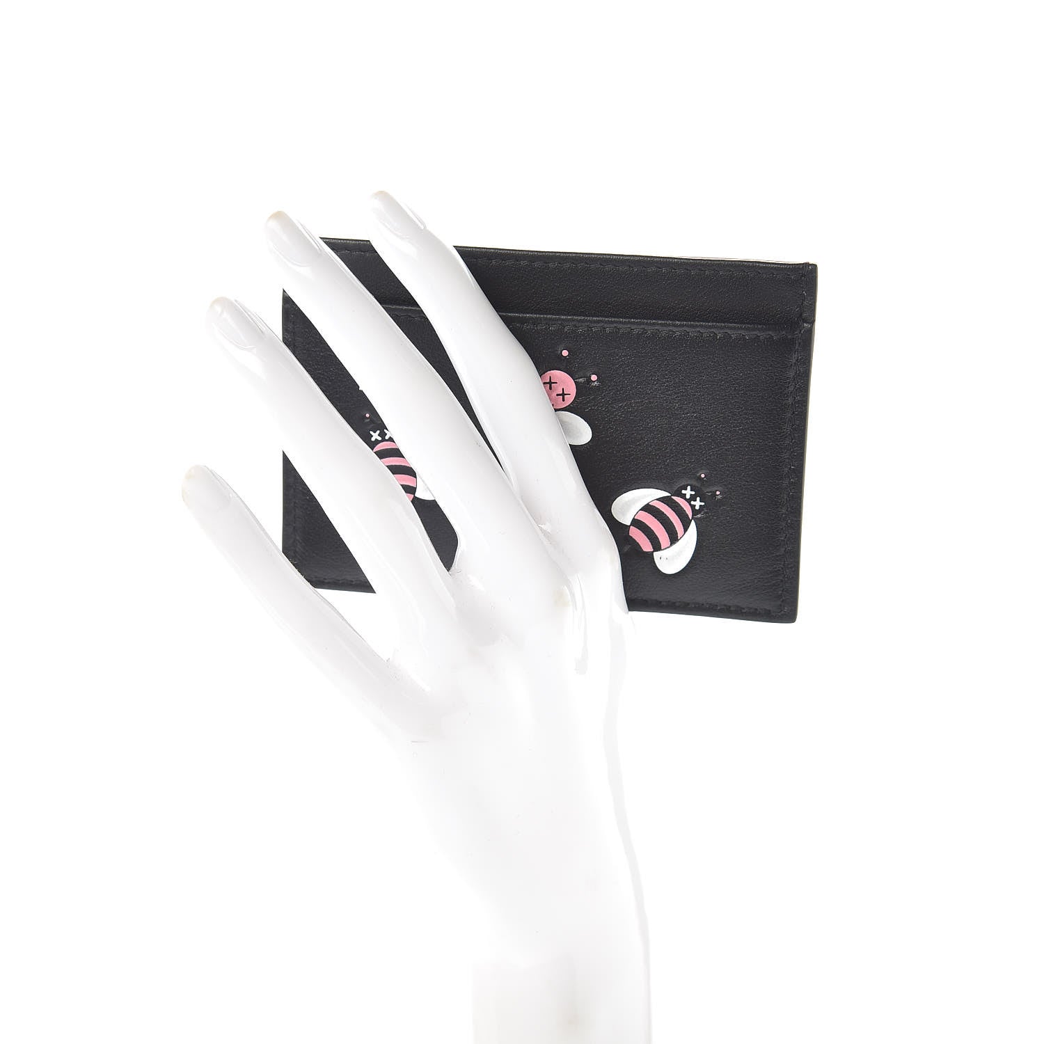 Christian Dior x KAWS Calfskin Bee Card Holder Pink Black 2 of 10