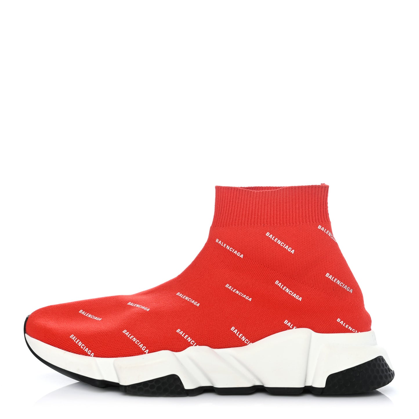 Neoprene Knit Allover Logo Womens Speed Sneakers 39 Rouge White
