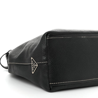 Prada Vitello Daino Shoulder Bag Black 9 of 13