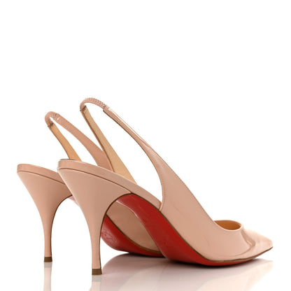 Christian Louboutin Patent Clare Sling 80 Pumps 38 Nude 4 of 7