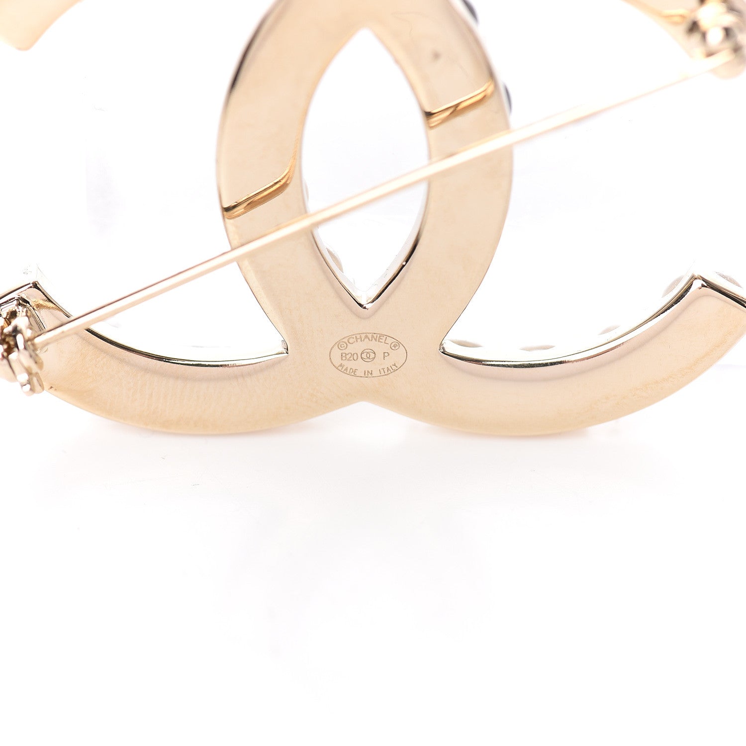 Chanel Pearl Crystal Bright Young Thing CC Brooch Gold 3 of 4