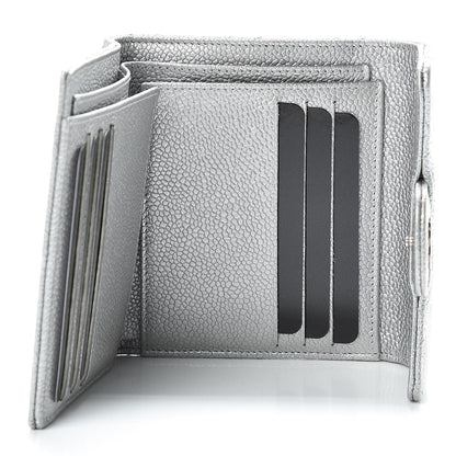 Chanel Metallic Caviar Quilted Compact Flap Wallet Silver 5 of 11