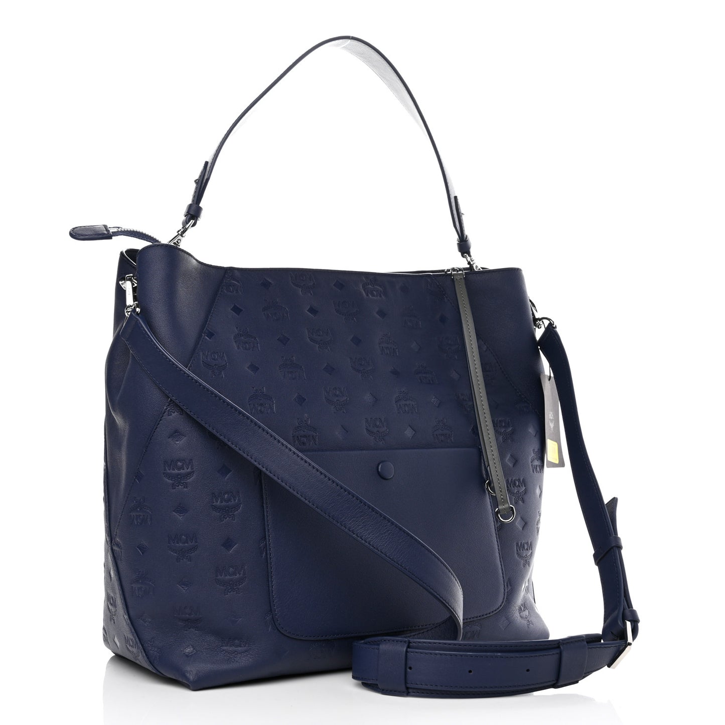 Calfskin Ottomar Monogram Large Klara Hobo Navy Blue