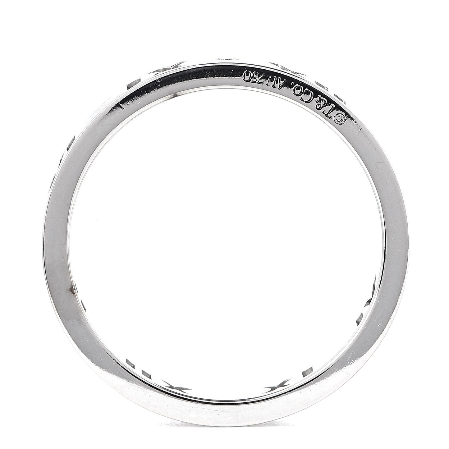18K White Gold Diamond Atlas Pierced Ring 48 4.5