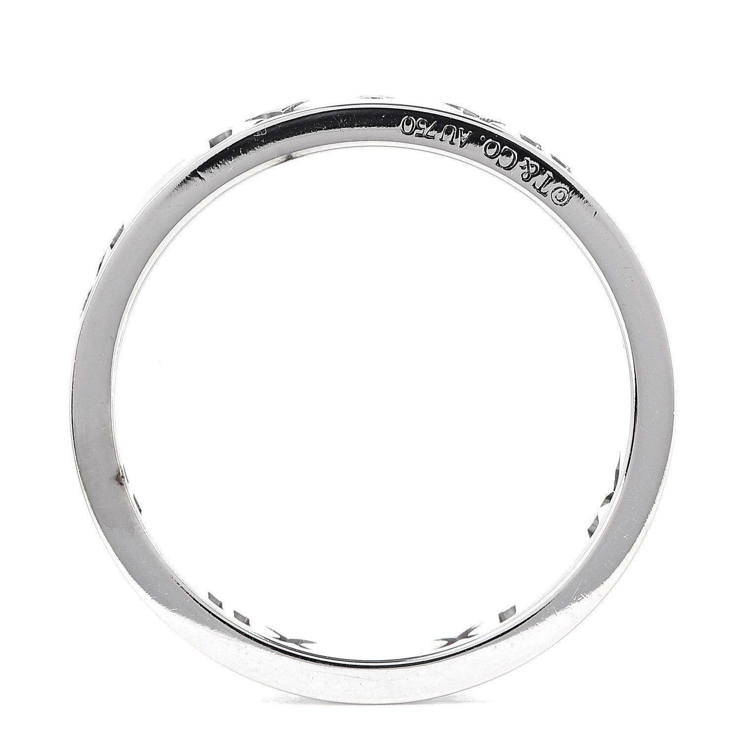 Tiffany 18K White Gold Diamond Atlas Pierced Ring 48 4.5 4 of 4