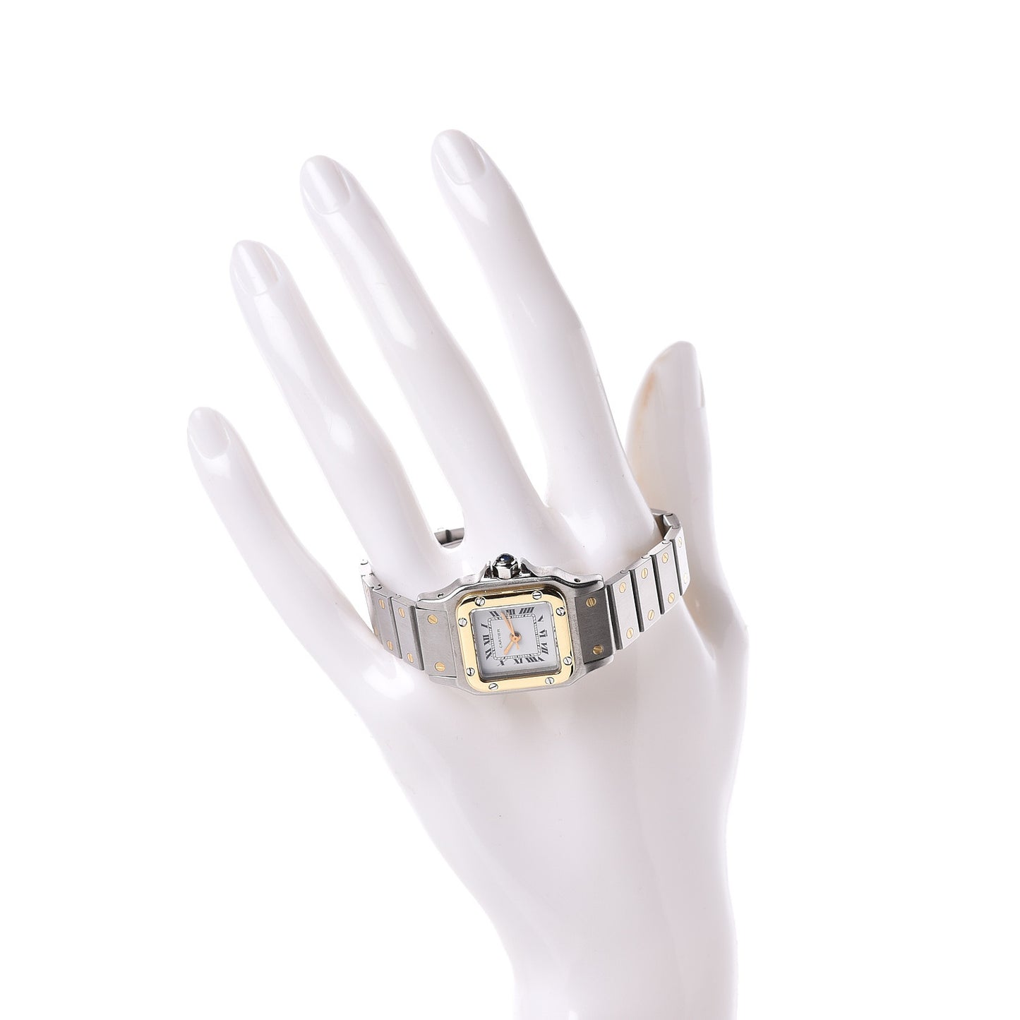Stainless Steel 18K Yellow Gold 24mm Santos De Cartier Galbee Automatic Watch