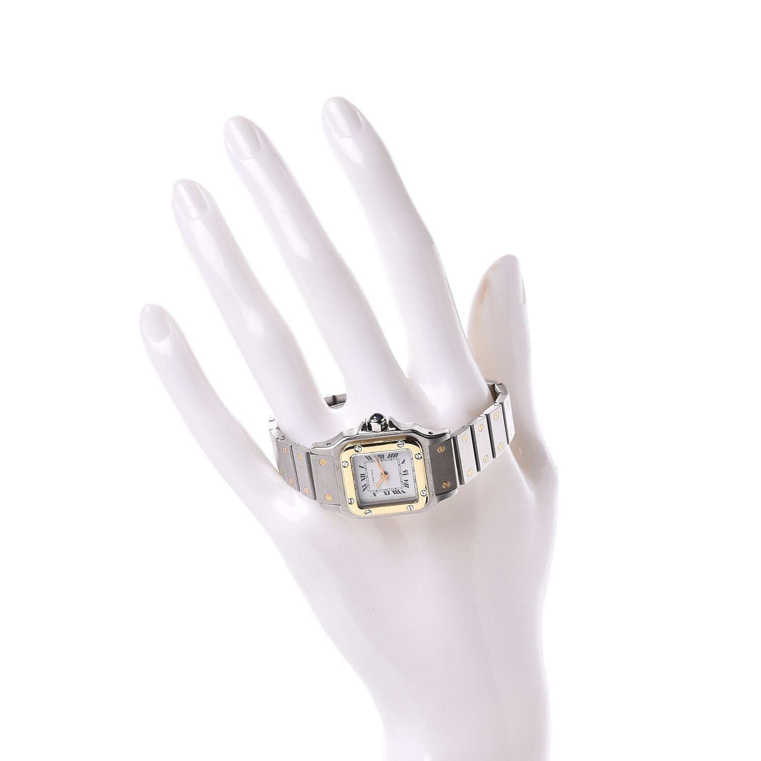 Cartier Stainless Steel 18K Yellow Gold 24mm Santos De Cartier Galbee Automatic Watch 2 of 7