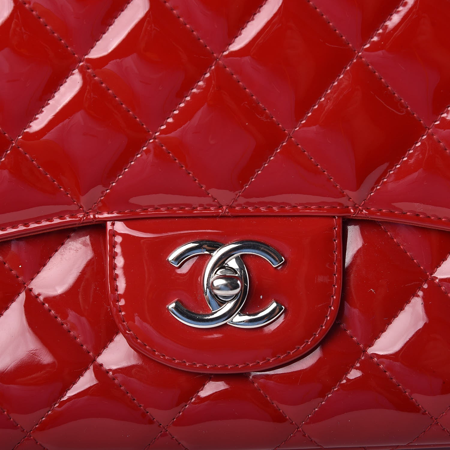 Chanel Patent Quilted Maxi Single Flap Red 12 of 12