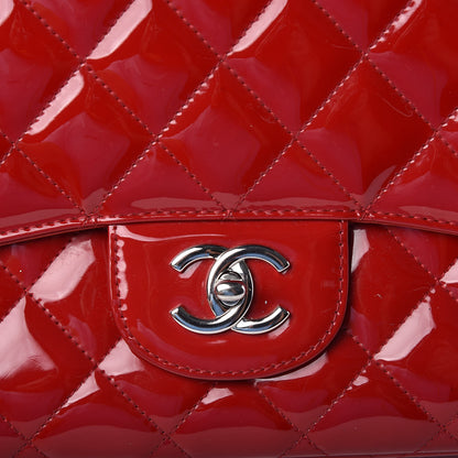 Chanel Patent Quilted Maxi Single Flap Red 12 of 12