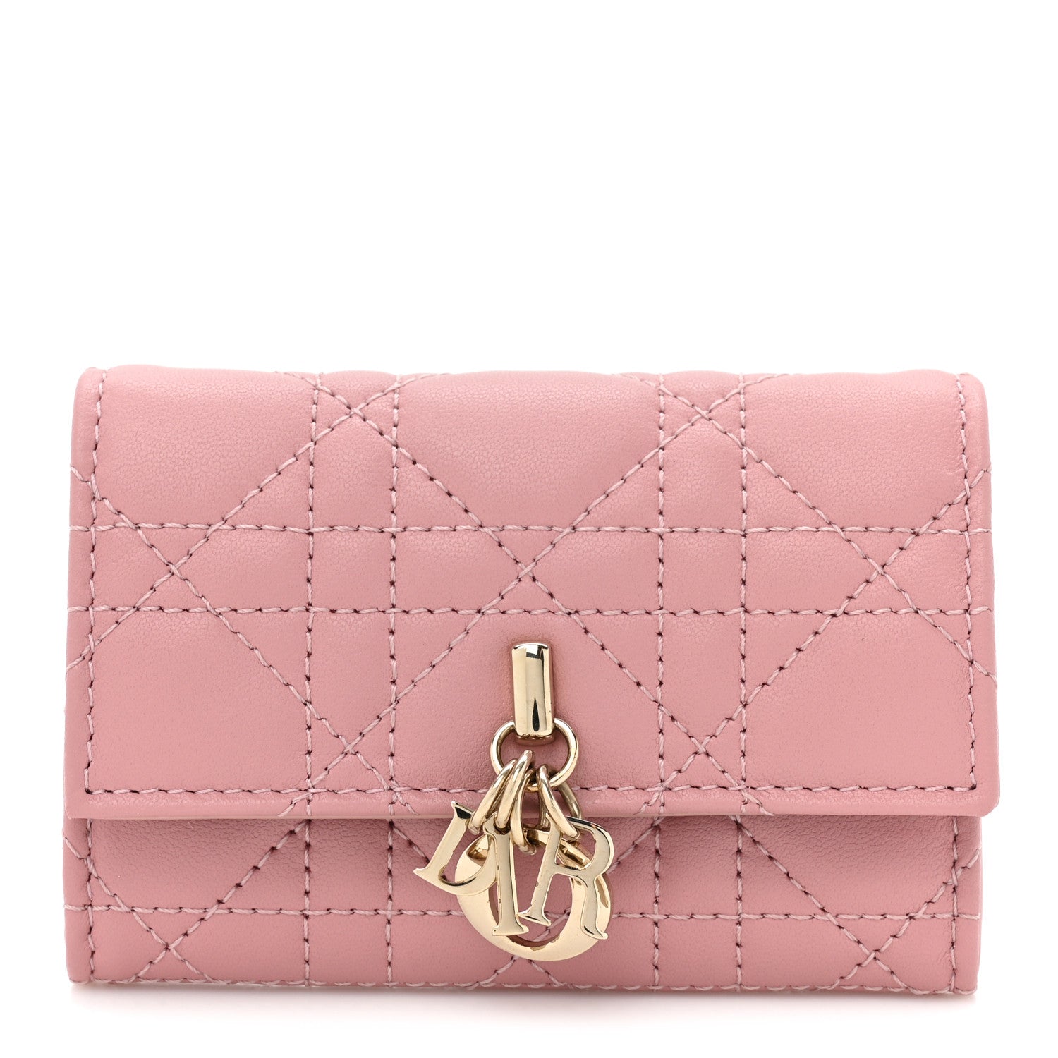 Christian Dior Lambskin Cannage Miss Dior Glycine Wallet Pink 1 of 10