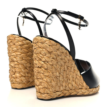 Saint Laurent Calfskin Paloma Espadrille 95 Wedges 40 Black 4 of 9