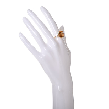 Tiffany 18K Yellow Gold Diamond Citrine Sparklers Cocktail Ring 54 7 2 of 6