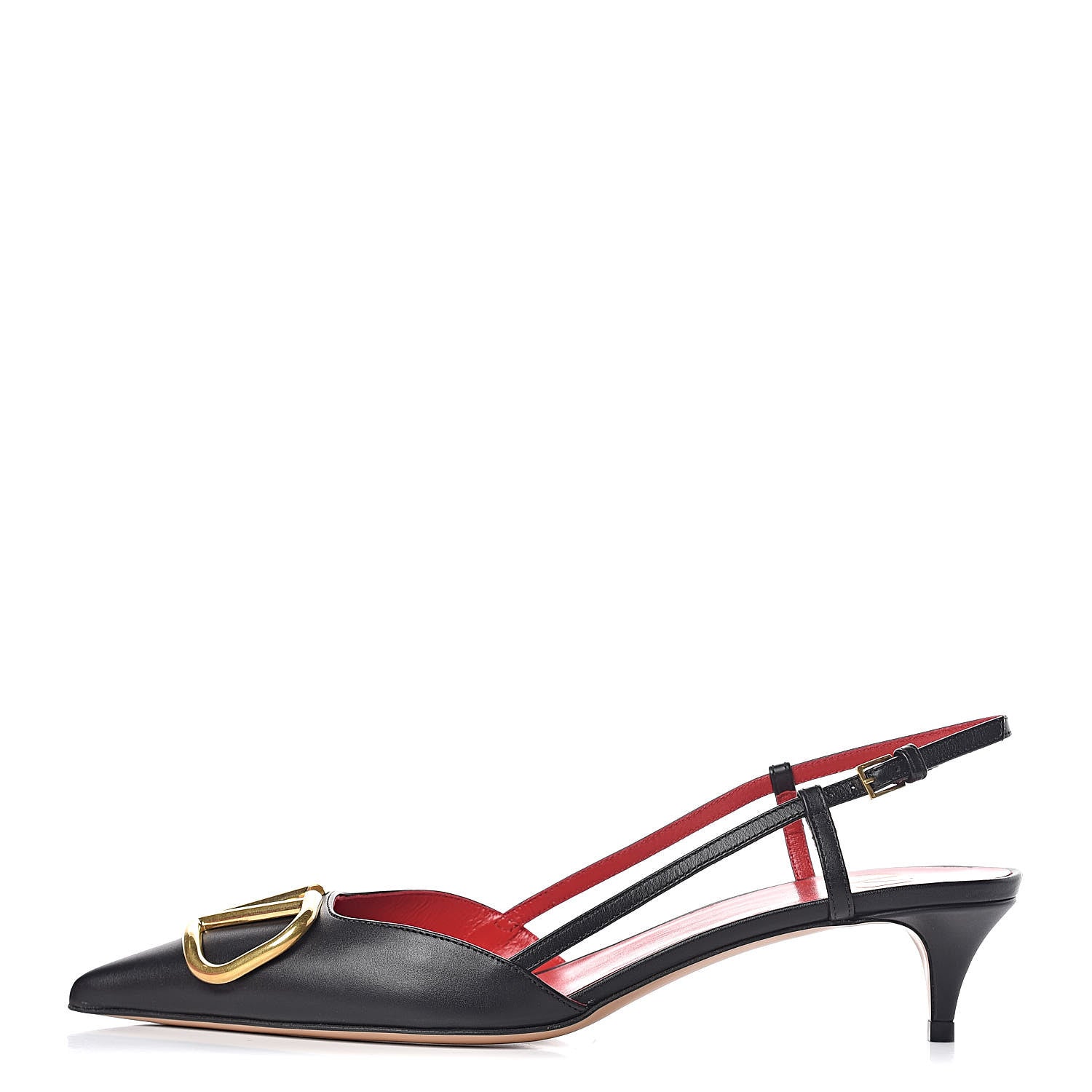 Valentino Garavani Calfskin Vlogo Slingback 40mm Pumps 38 Black 1 of 9