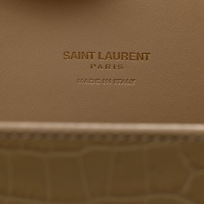 Saint Laurent Calfskin Crocodile Embossed Baby Sac De Jour Nude 6 of 11