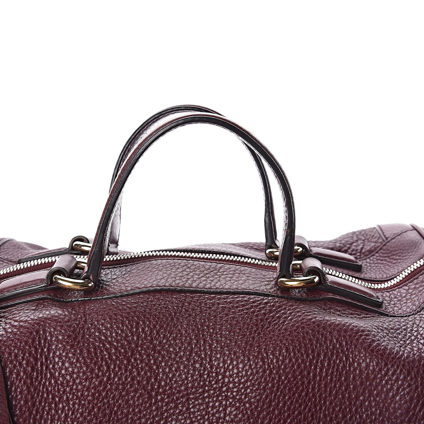 Pebbled Calfskin Medium Soho Boston Burgundy