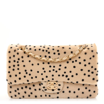 Chanel Pony Hair Cheetah Printed Creative Fabrics Flap Light Beige Black 1 of 10