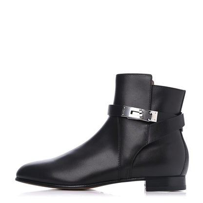 Hermes Calfskin Neo Low Boots 37.5 Black 1 of 11