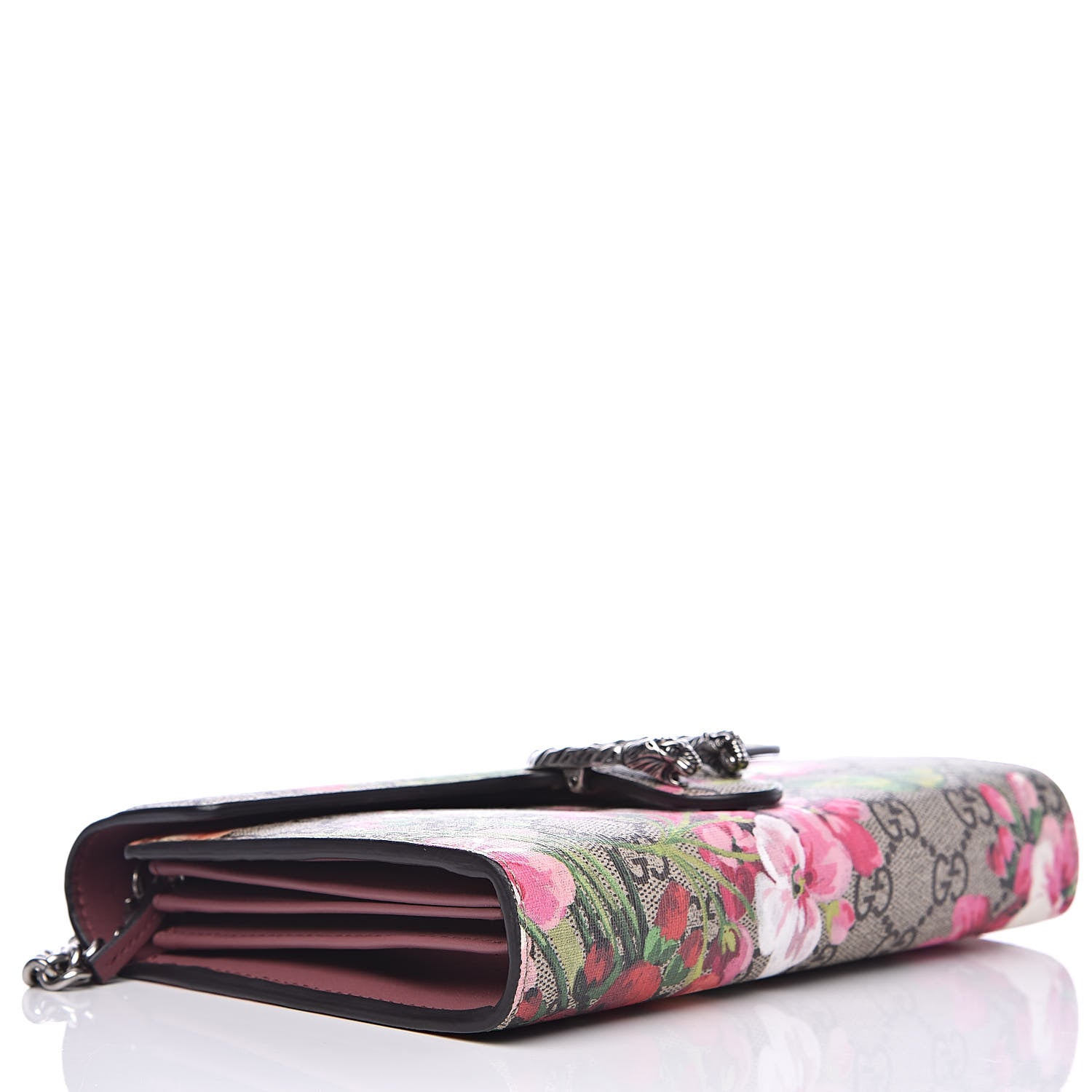 Gucci GG Supreme Monogram Blooms Mini Dionysus Chain Wallet Beige Multicolor Dry Rose 5 of 13