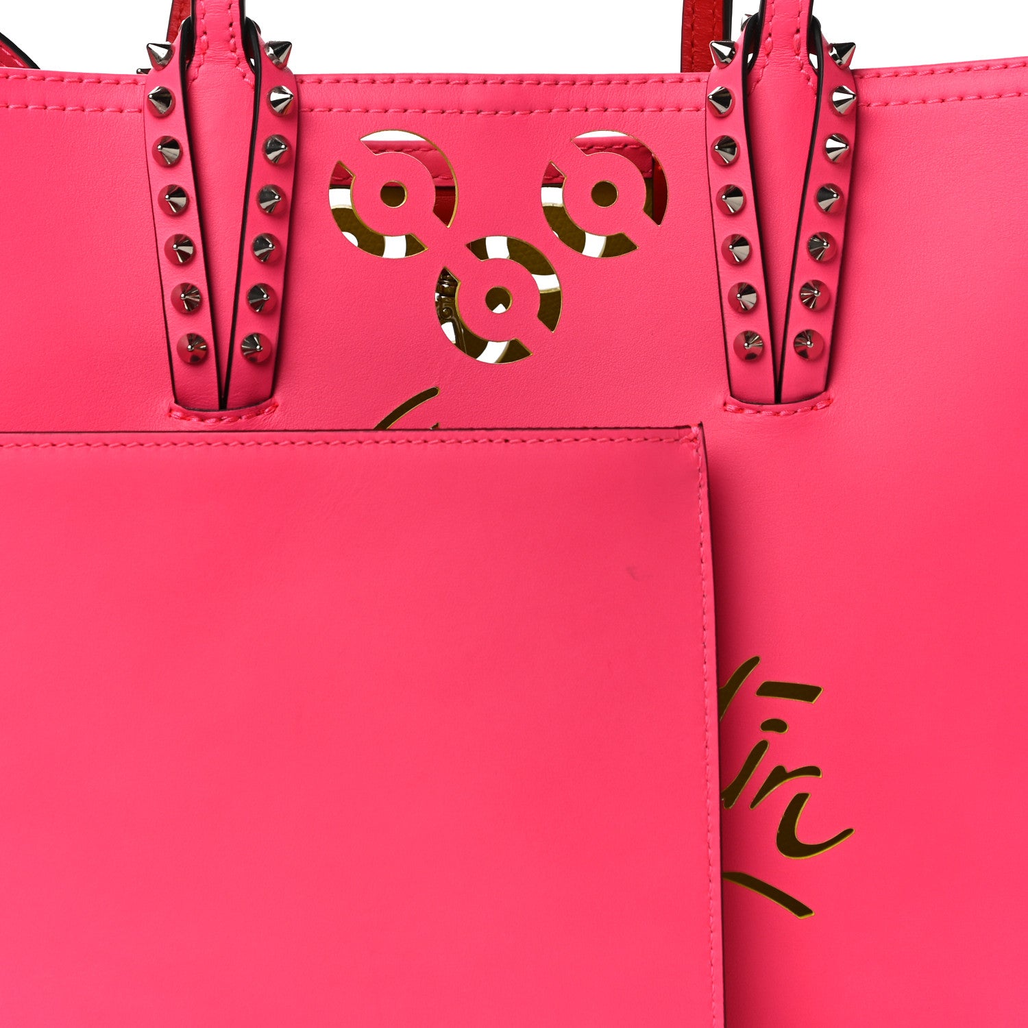 Christian Louboutin Calfskin Loubinthesky Perforated Cabata Tote Fiesta 8 of 10