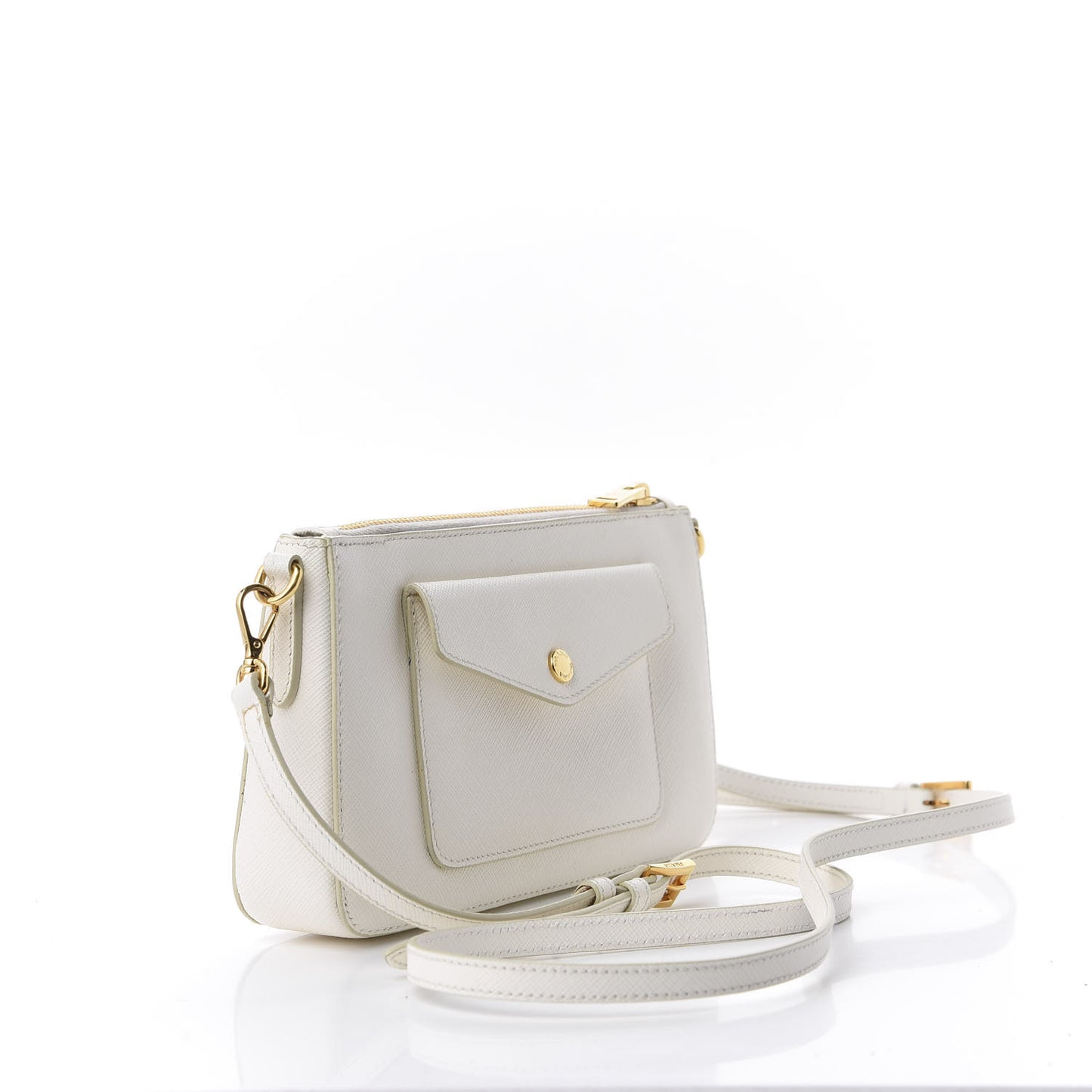 Saffiano Crossbody Bag White