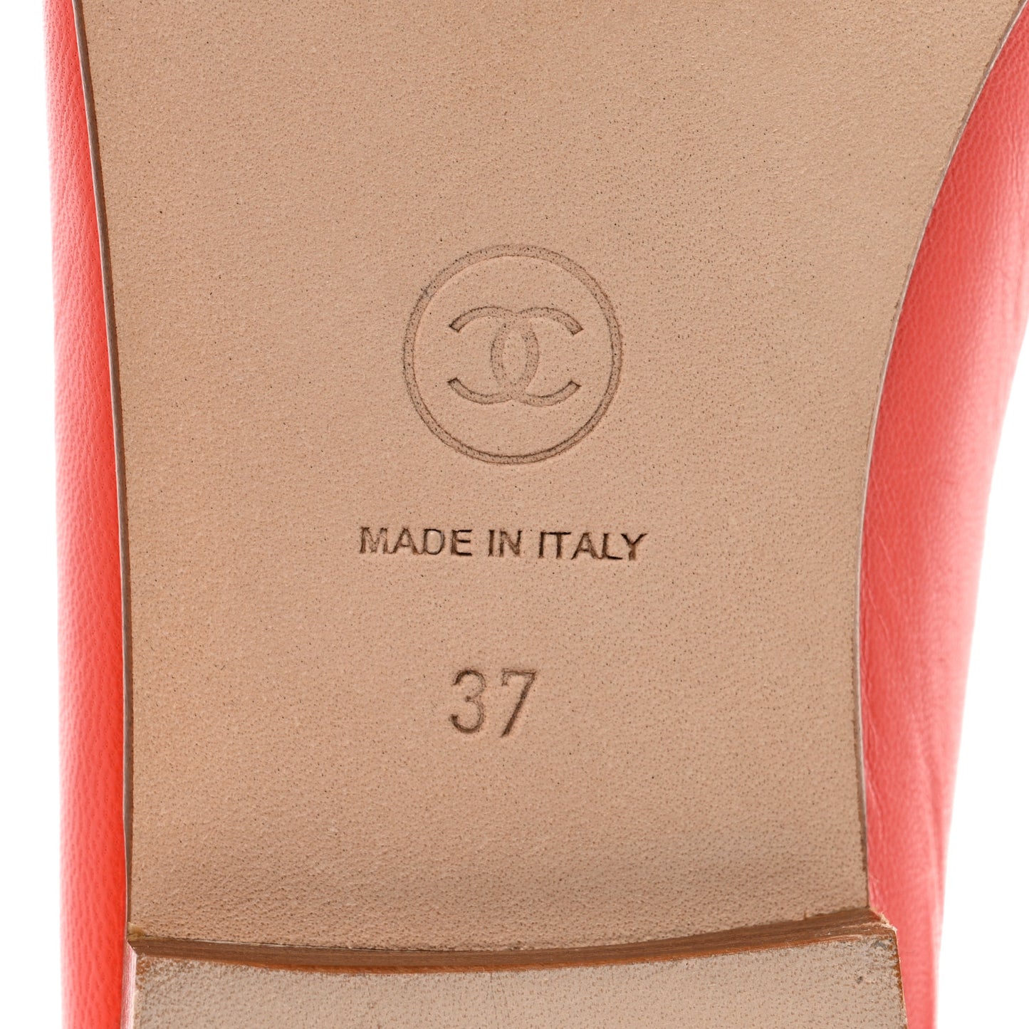 Goatskin Cap Toe CC Ballerina Flats 37 Orange