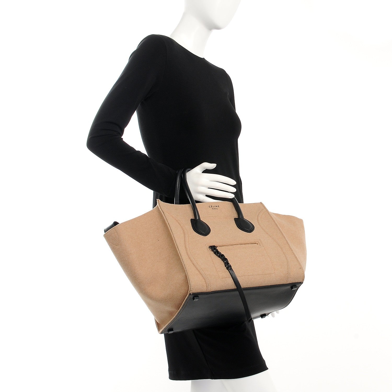 Celine Felt Medium Phantom Luggage Beige 2 of 14