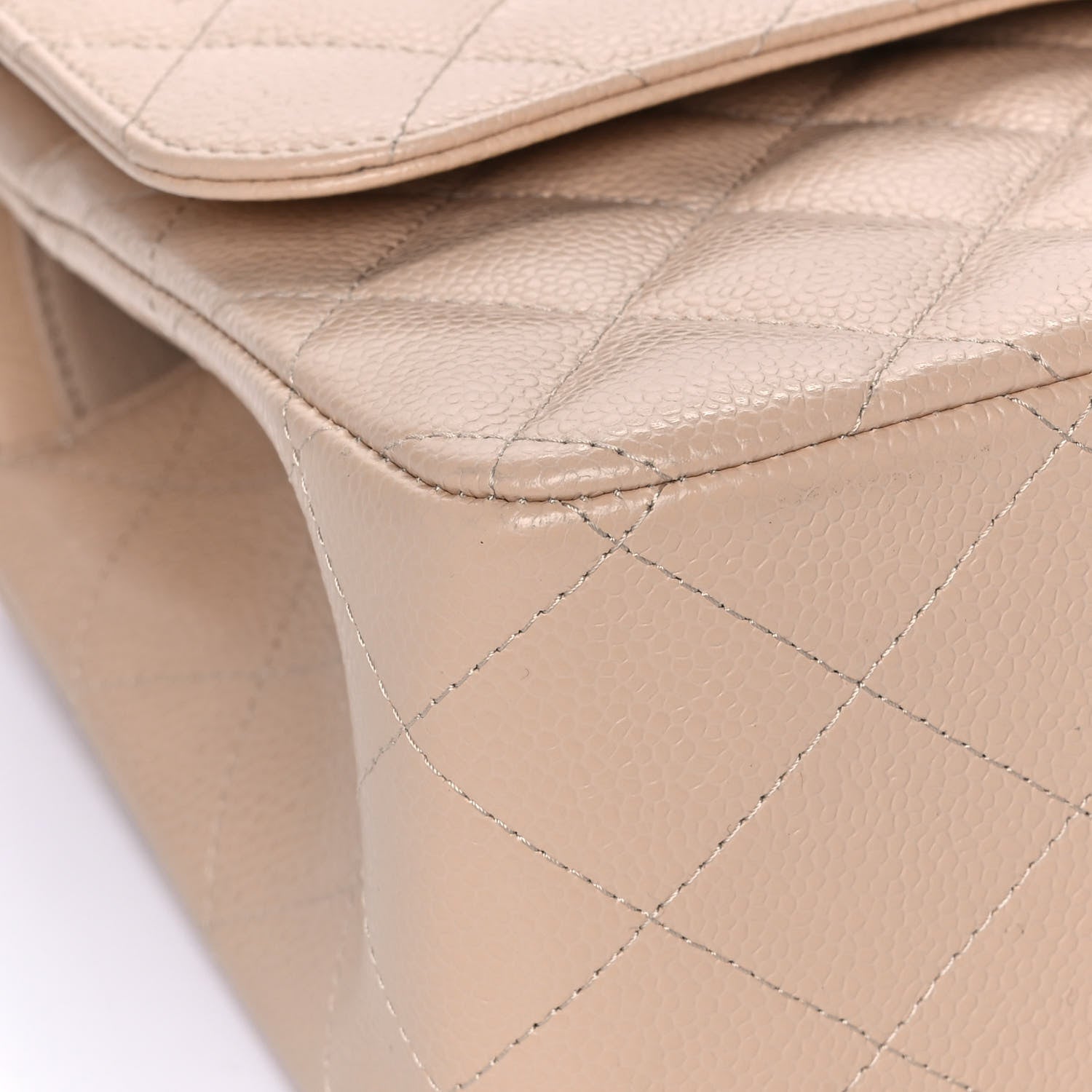 Chanel Caviar Quilted Jumbo Double Flap Beige Clair 9 of 19