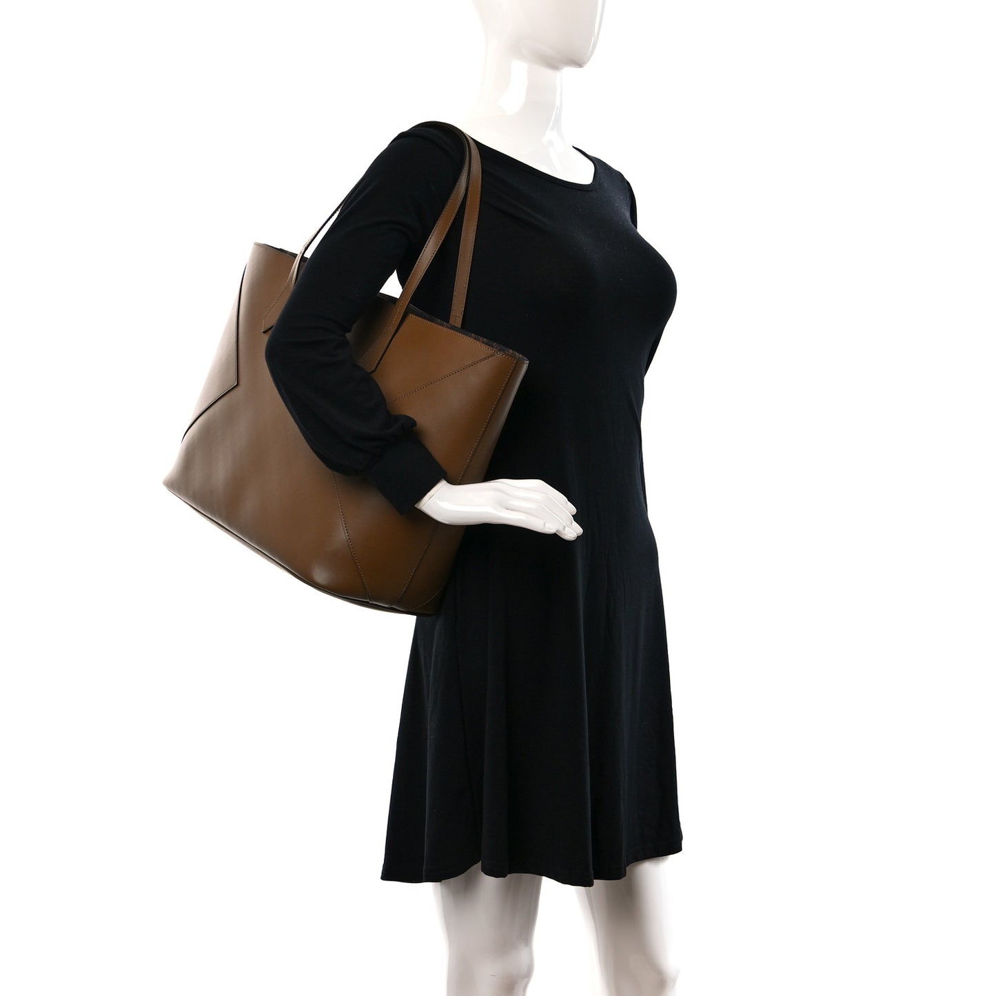 Smooth Calfskin Wing Shopper Tote Military Green