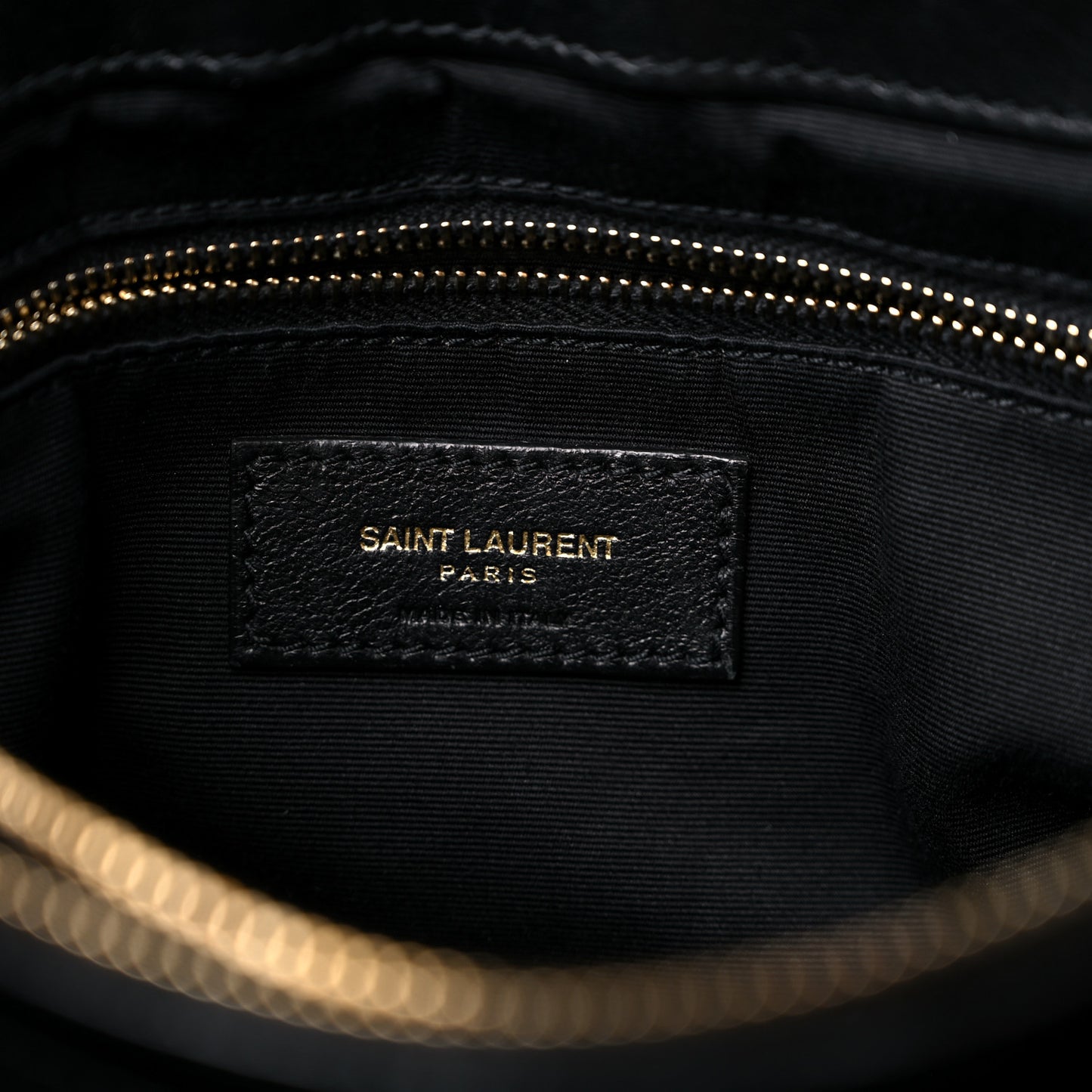 Calfskin Y Quilted Monogram Medium Loulou Chain Satchel Black